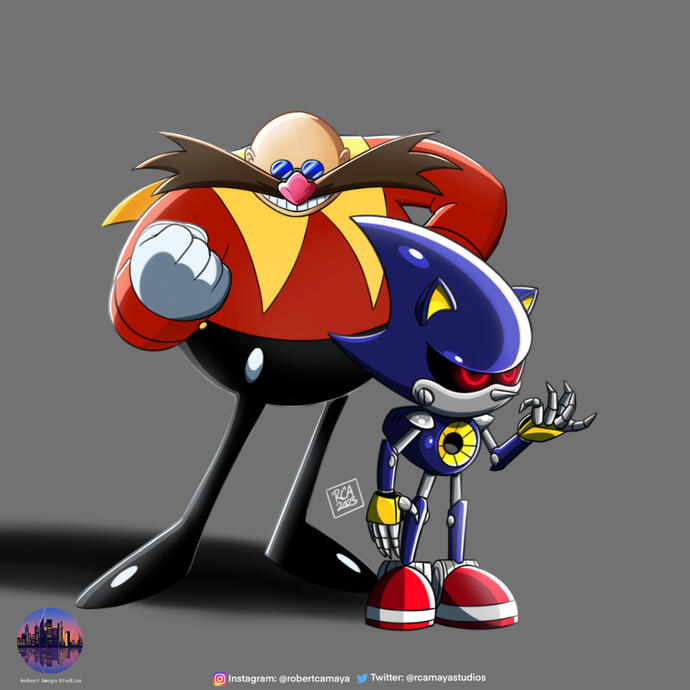 Dr. Eggman and Metal Sonic